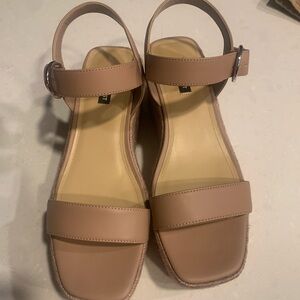 Brand new Nine West nude color wedge sandals